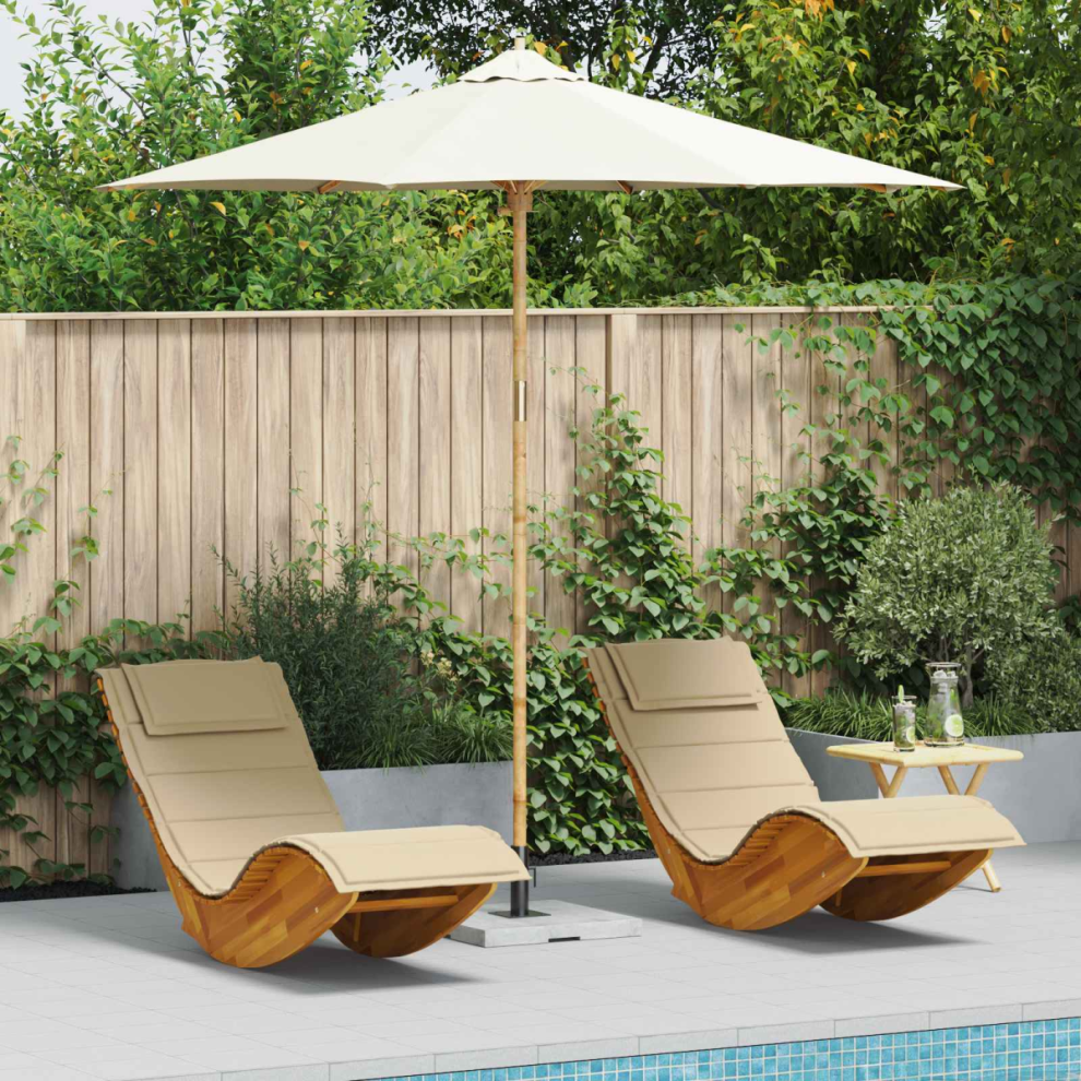 Vidaxl Garden Parasol Cream White 270 X 260 Cm Bamboo