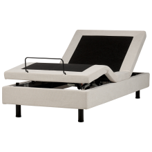 Adjustable Bed without Headboard Fabric CASTELLAN 90 x 200 cm (EU Single) Light Beige