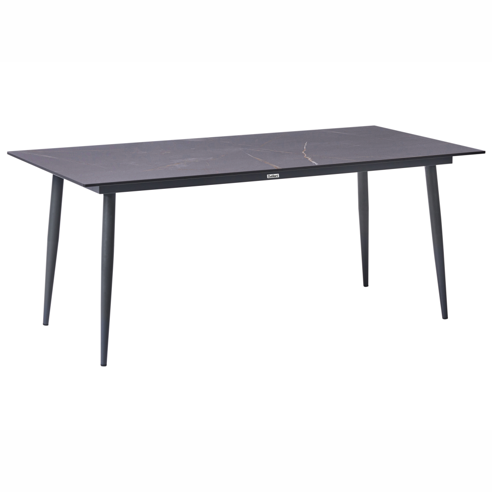 Beliani Garden Dining Table Tolentino 180 Cm 90 Cm Marble Effect Grey Marble
