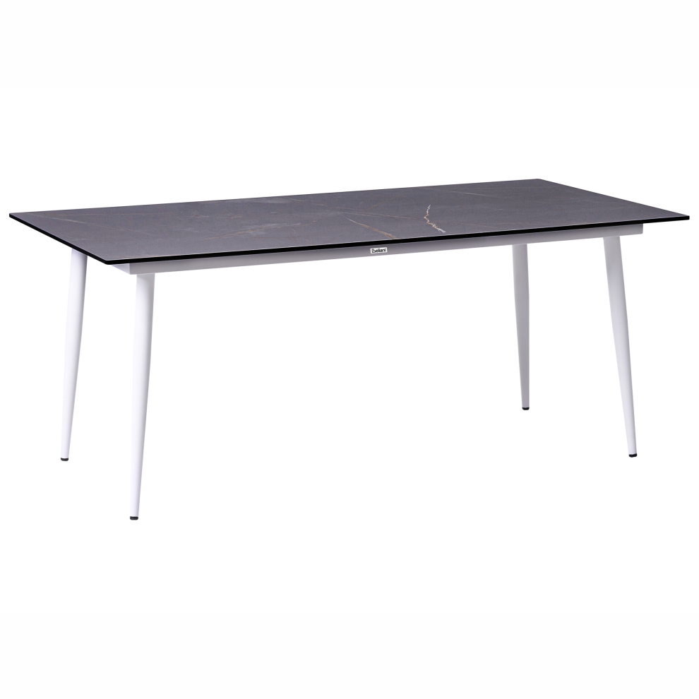 Beliani Garden Dining Table Tolentino 180 Cm 90 Cm Marble Effect Grey Marble