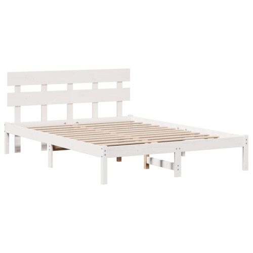 VidaXL vidaXL Bed Frame with Headboard Brown 140 x 200 cm Solid Pine wood 1