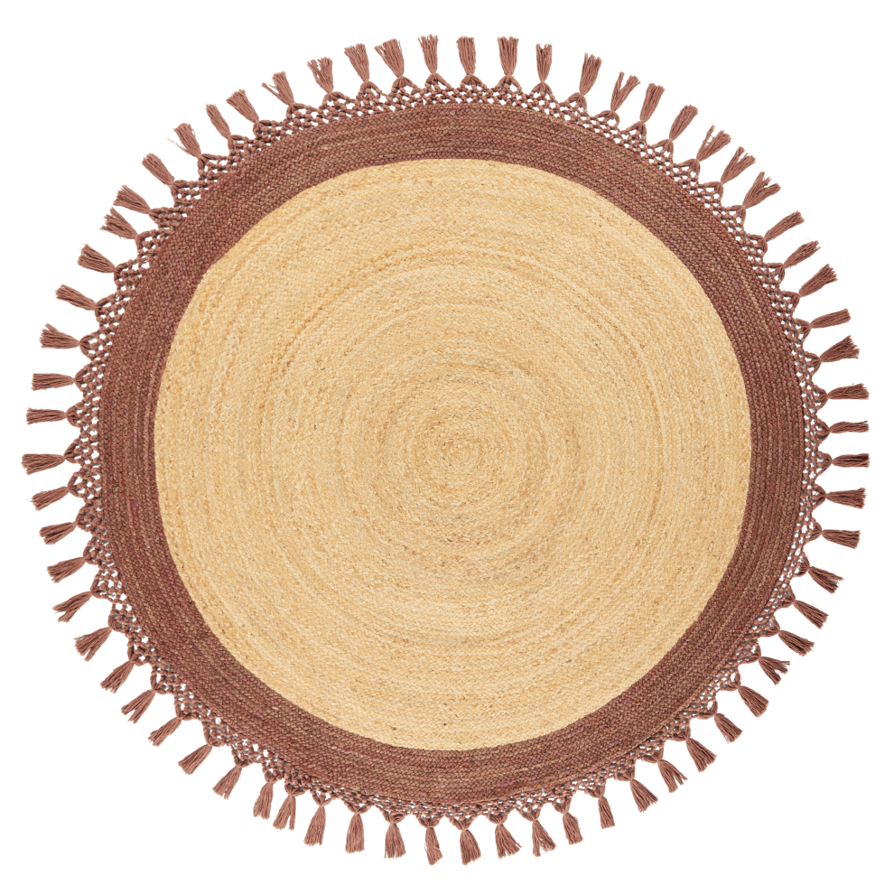 Beliani Rug Marts Ø 140 Cm Jute Brown
