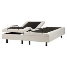Adjustable Bed without Headboard Fabric CASTELLAN 160 x 200 cm (EU King Size) Light Beige