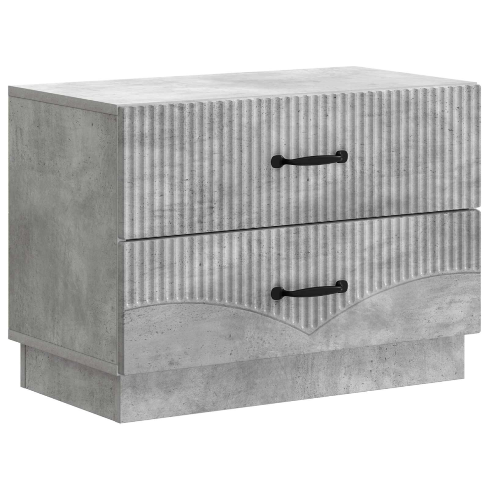 Vidaxl Bedside Cabinet With Drawer Concrete 62 X 34.5 X 44.5 Cm Grey