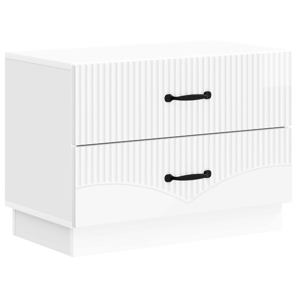 Vidaxl Bedside Cabinet High Gloss 62 X 34.5 X 44.5 Cm White