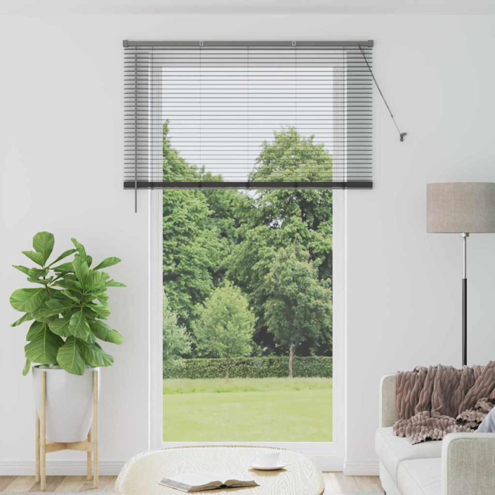 Vidaxl Venetian Blinds Manual Dark Grey 220 X 125 Cm Aluminium