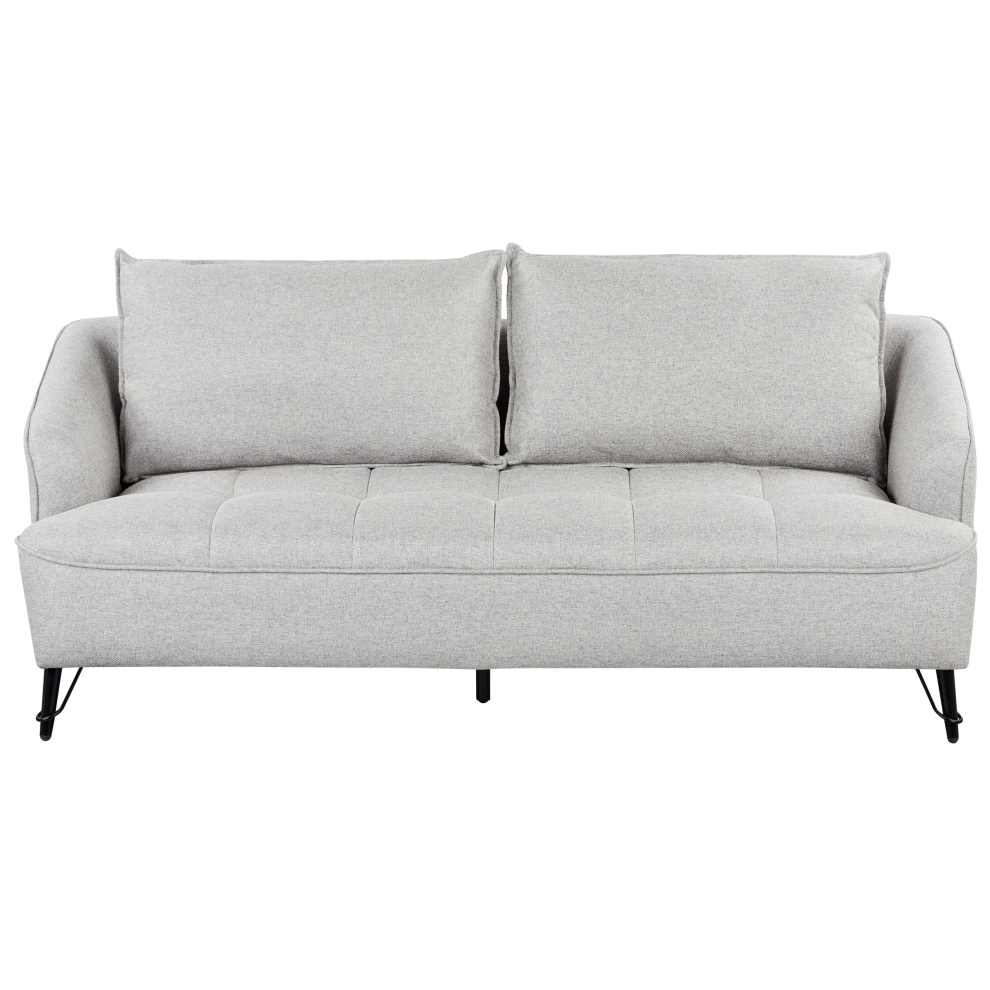 Beliani Sofa 3 Seater Hobro Fabric Light Grey