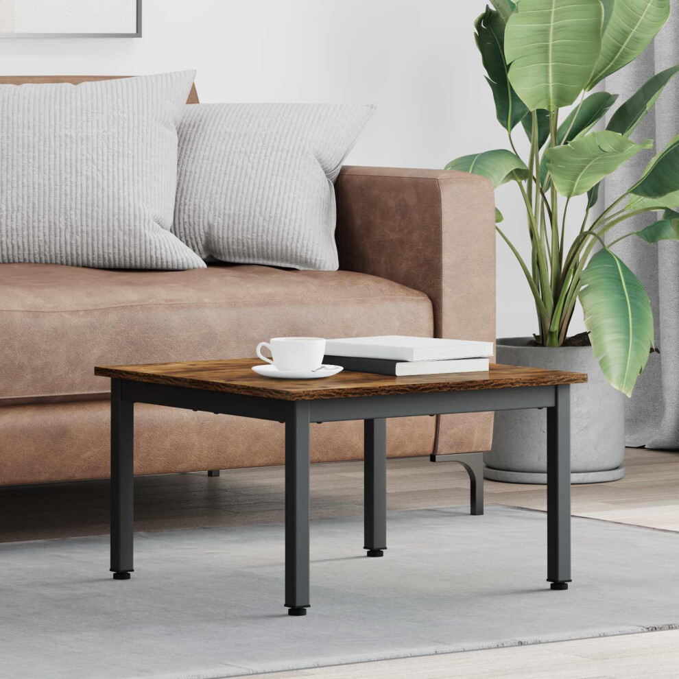 Vidaxl Coffee Table Smoke Oak 60 X 60 X 36 Cm Engineered Wood