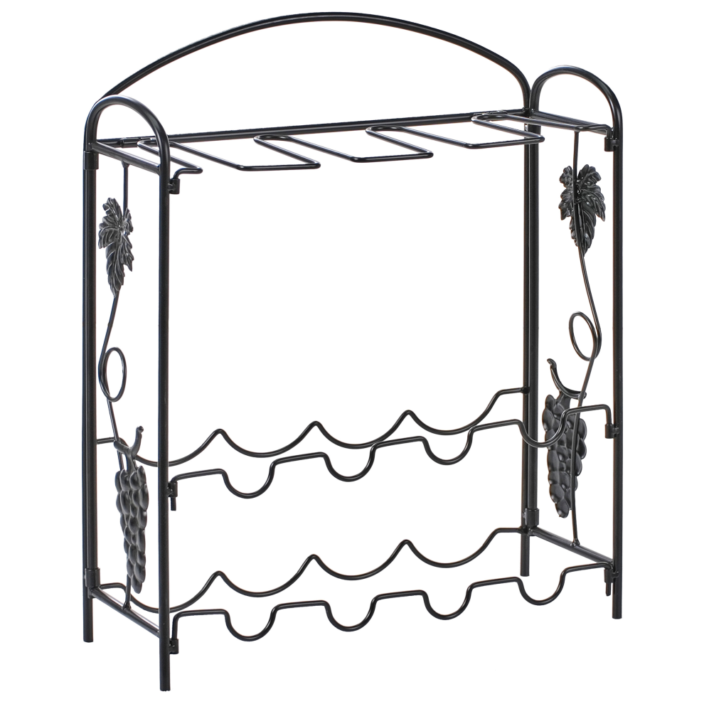 Beliani Wine Rack Donegal Metal Black