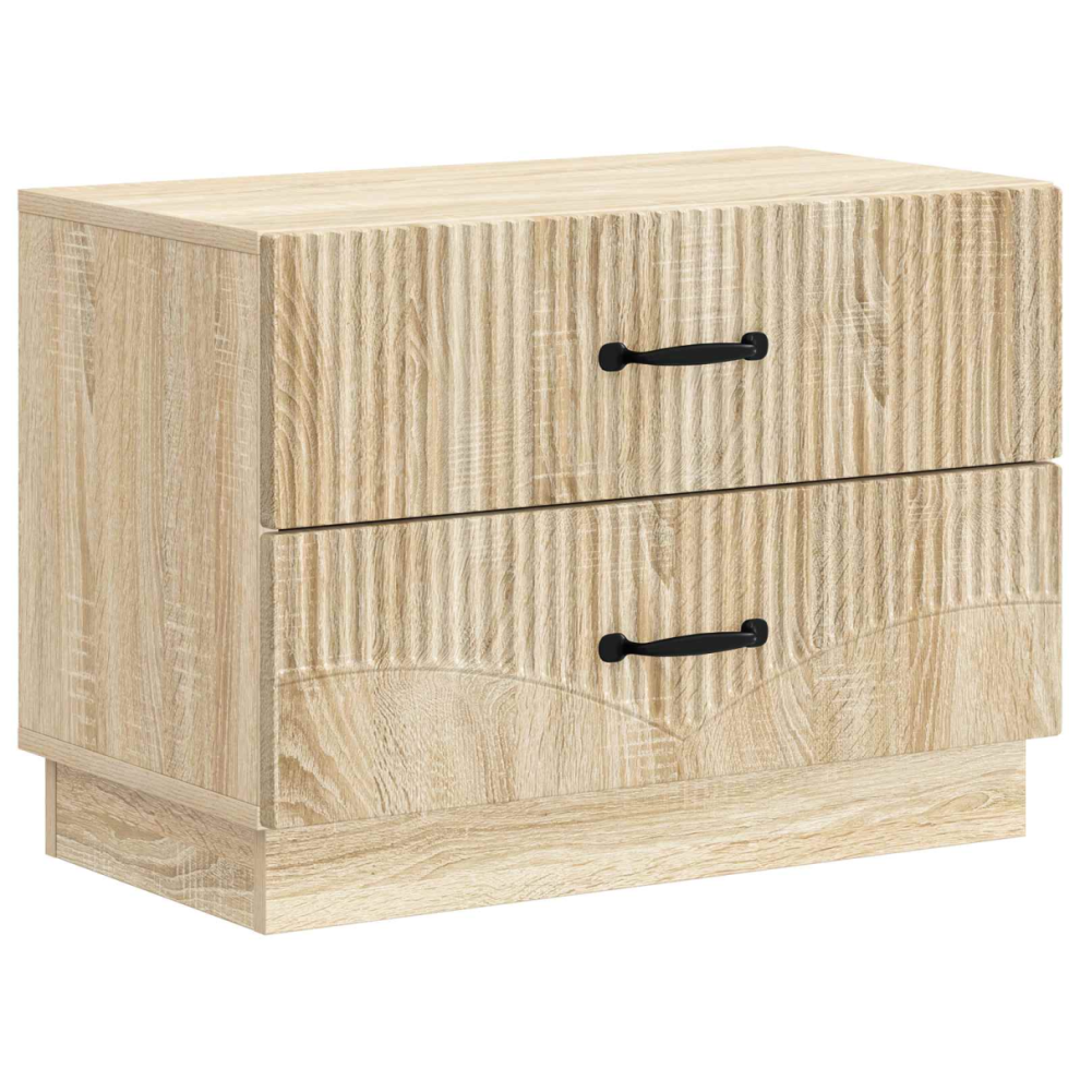 Vidaxl Bedside Cabinet Sonoma Oak 62 X 34.5 X 44.5 Cm Engineered Wood
