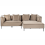 Beliani Corner Sofa 3 Seater SATER Chenille Light Brown Left Hand 1