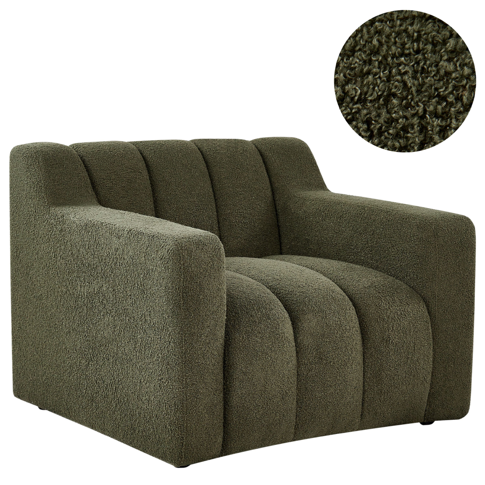 Beliani Armchair Agerup Boucle Dark Green