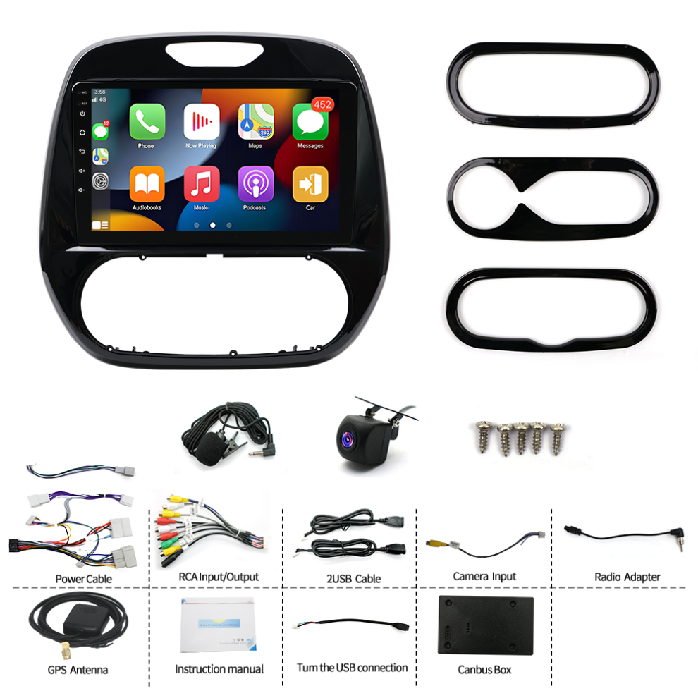 9In Car Stereo Radio 2+64G For Renault Captur 2013-2019 With Carplay Android Auto Swc + Ahd Backup Camera 6276096764872