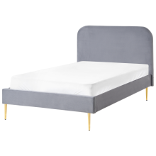 Bed Velvet FLAYAT 120 x 200 cm (EU Small Double) Grey