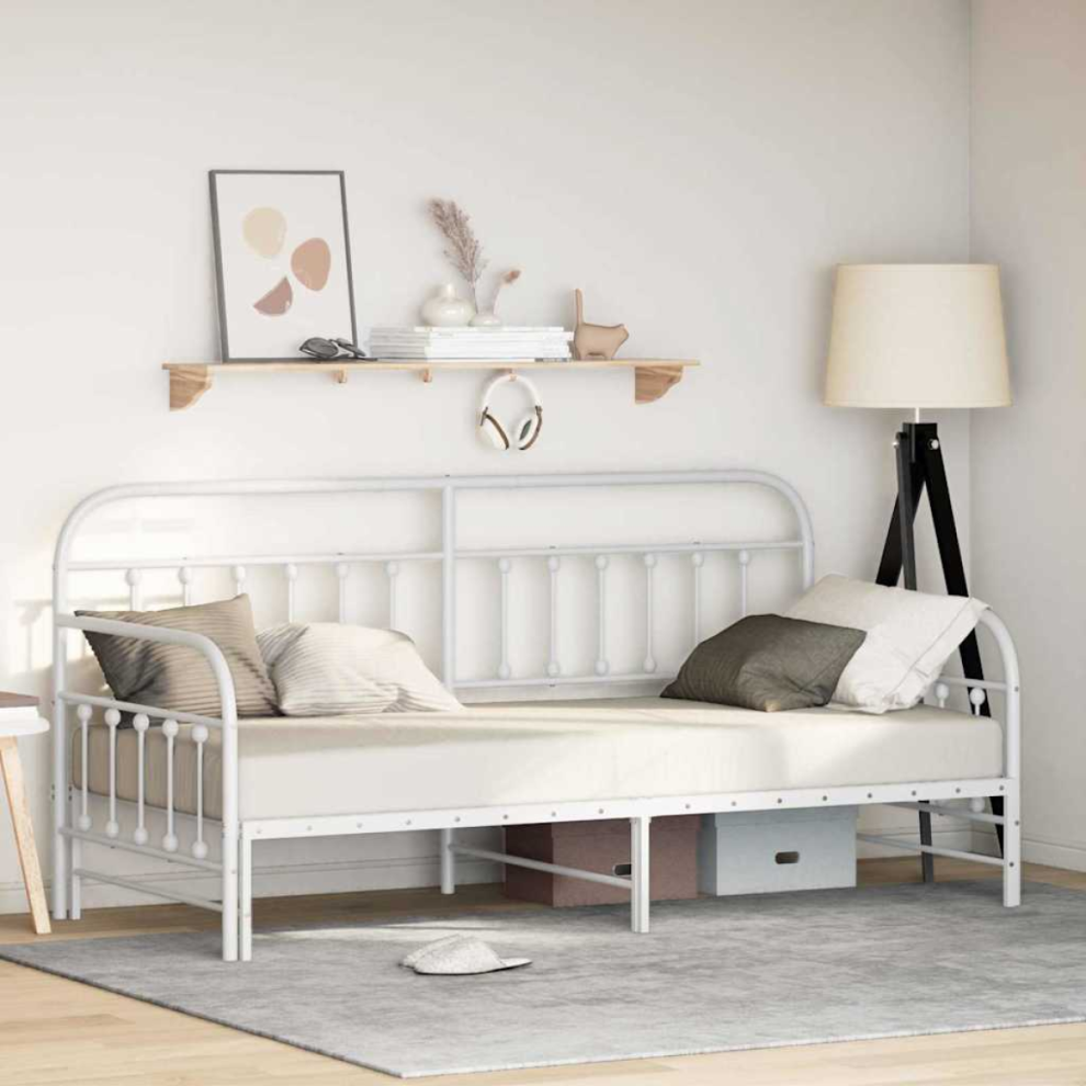Vidaxl Daybed Frame White 90 X 190 Cm Powder-Coated Steel