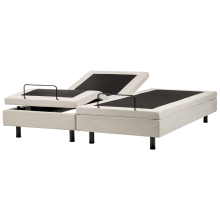 Adjustable Bed without Headboard Fabric CASTELLAN 180 x 200 cm (EU Super King) Light Beige