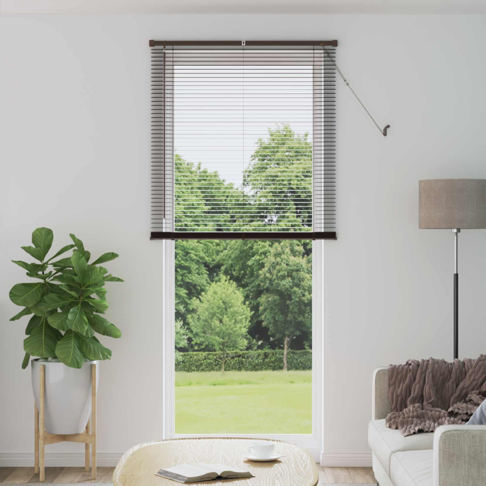 Vidaxl Venetian Blind Dark Brown With Pattern 213 X 100 Cm Pvc