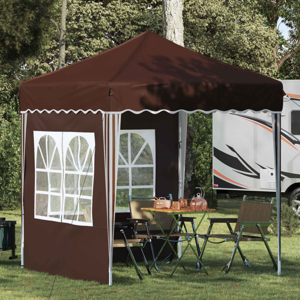 Vidaxl Pop-Up Party Tent Brown 195 X 195 X 245 Cm Oxford Fabric