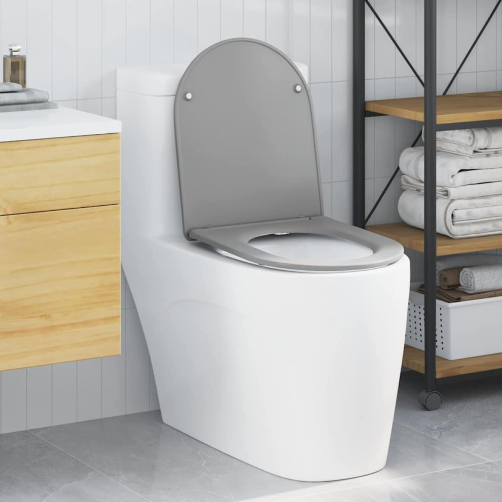 Vidaxl Toilet Seat Grey 47 X 36 X 3.4 Cm Duroplast