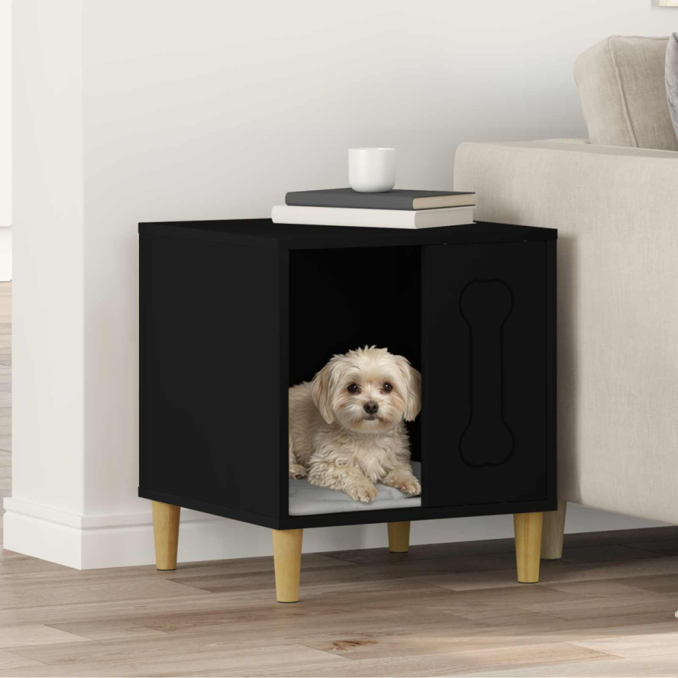 Vidaxl Dog House 44 X 42 X 49 Cm Engineered Wood Black