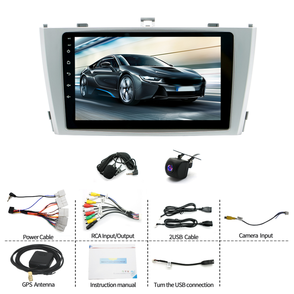 9In Car Stereo Radio 2+64G For Toyota Avensis 2009-2015 With Carplay Android Auto Swc + Ahd Backup Camera 4078420180158