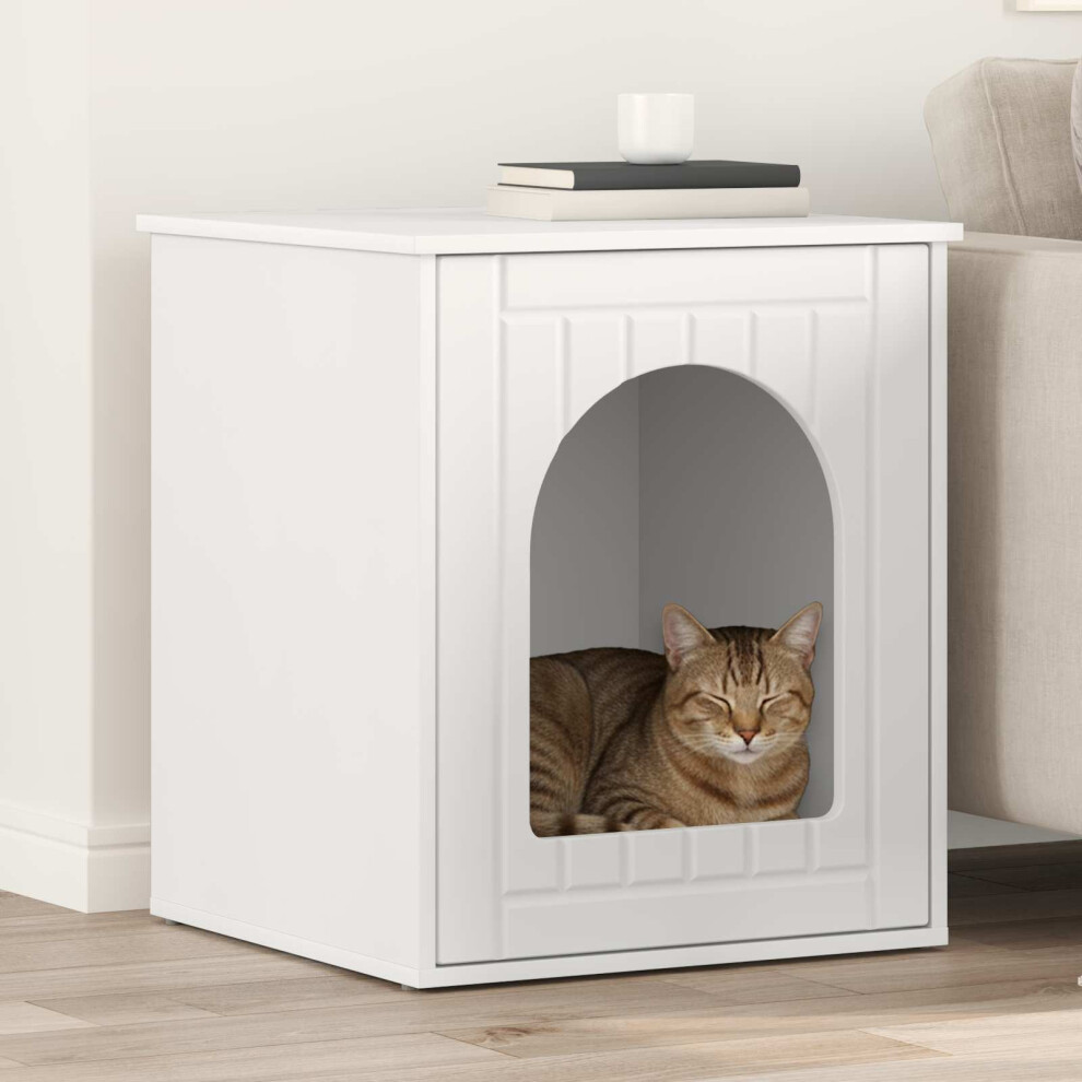 Vidaxl Cat House 53 X 52 X 62 Cm Engineered Wood White