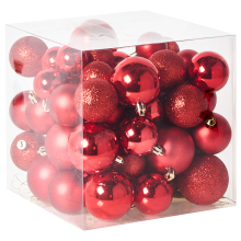 Set of 60 Baubles TYIN Red