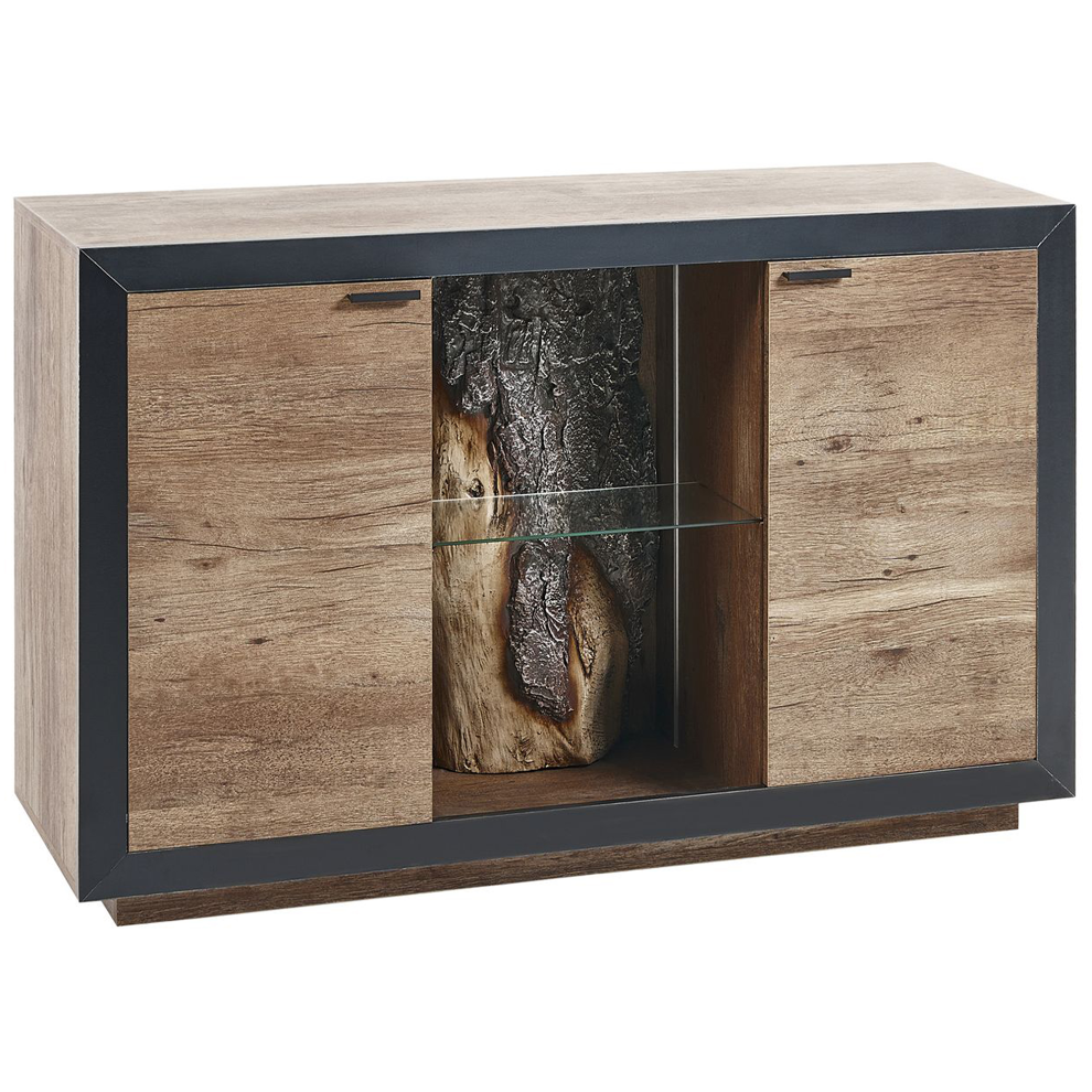 Beliani Cabinet Marana Brown/ Black Black,Brown