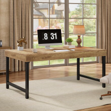 Tribesigns 55" Industrial Executive Desk, Computer Desk for Home Office