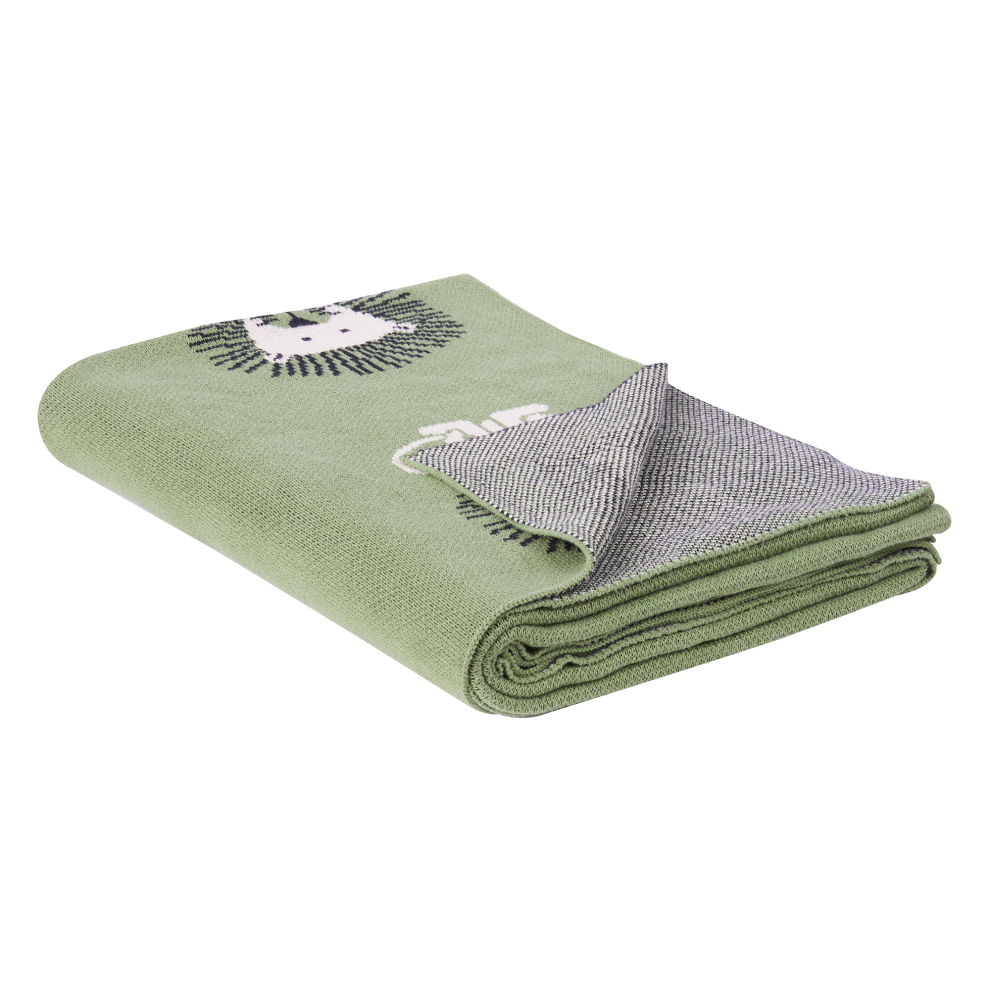Beliani Blanket Rusami Cotton 130 X 170 Cm Green