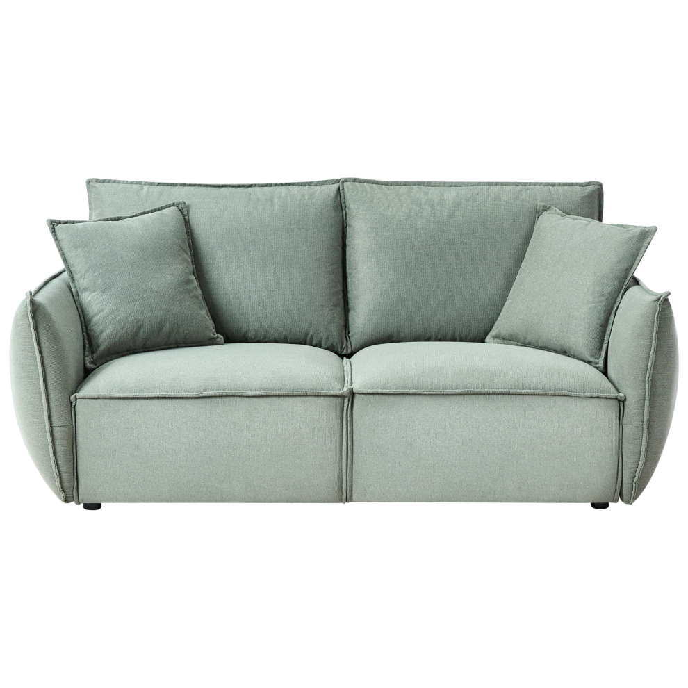 Beliani Sofa 3 Seater Kunes Fabric Light Green