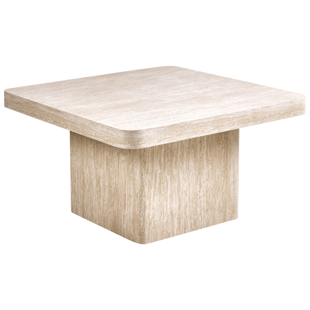 Beliani Coffee Table Duson Travertine Effect Brown