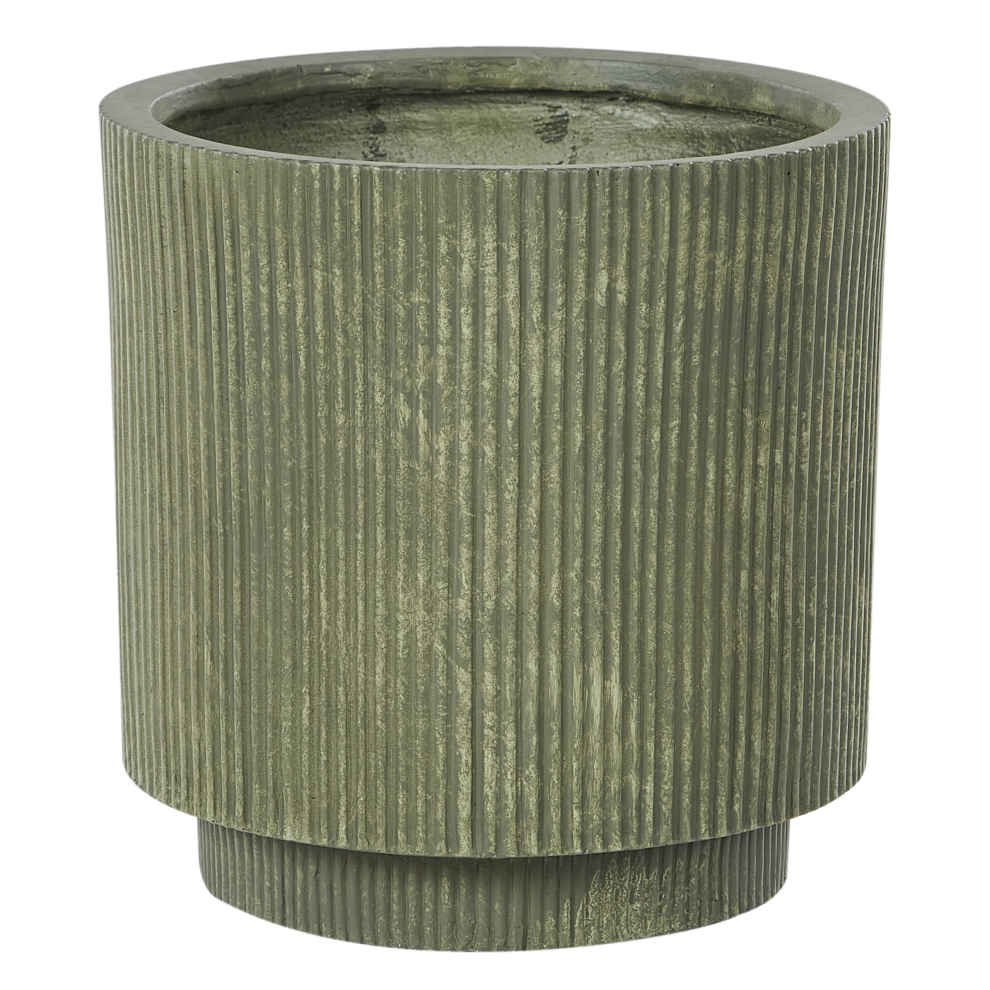 Beliani Plant Pot Daria 37 Cm Olive Green