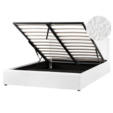 Ottoman Bed MONTLAUR Boucle White 160 x 200 cm (EU King Size)