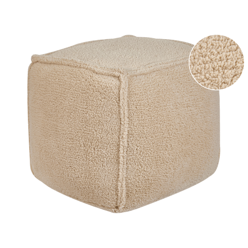 Beliani Pouffe ALIPUR Boucle Light Brown