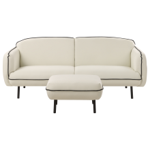 Sofa 3 Seater TONSBERG Fabric Light Beige with Ottoman