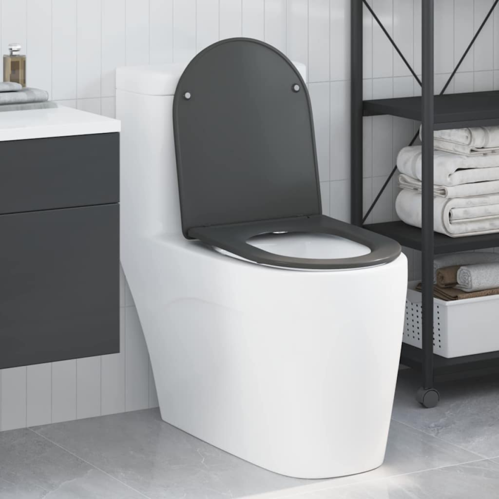 Vidaxl Toilet Seat Anthracite 47 X 36 X 3.4 Cm Duroplast