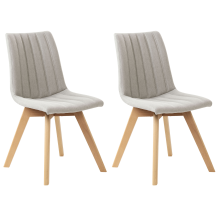 Set of 2 Dining Chairs CALGARY Fabric Light Grey
