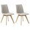 Beliani Set of 2 Dining Chairs CALGARY Fabric Light Grey 1
