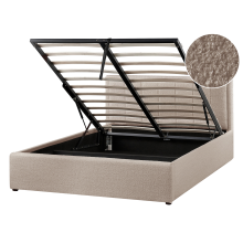 Ottoman Bed MONTLAUR Boucle Taupe 140 x 200 cm (EU Double)