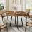 Tribesigns Tribesigns Round Dining Table for 2  31.5 Industrial Dinner Table, Rustic Brown & Black 1