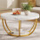 Tribesigns Tribesigns Modern Round Coffee Table, 2 Tier Coffee Table,White and Gold 1