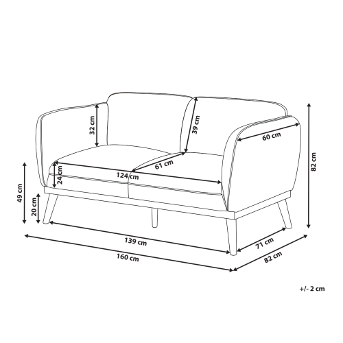 Beliani Sofa 2 Seater LJUNG Boucle White 2