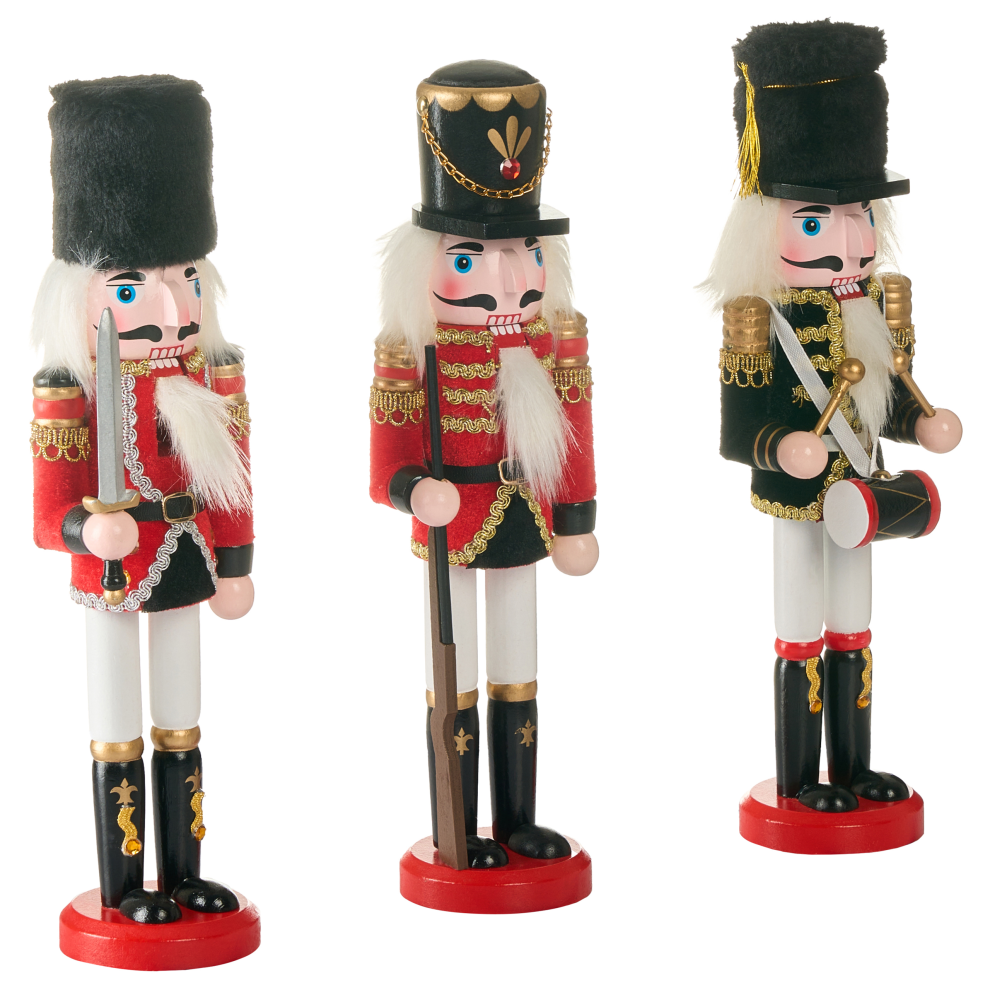 Beliani Figurine Lagan Nutcracker 30 Cm Red