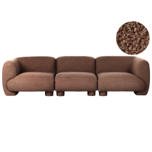 Modular Sofa 3 Seater MJALBI Boucle Brown