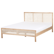 Bed Pine Wood SALERNAS 160 x 200 cm (EU King Size) Light Brown