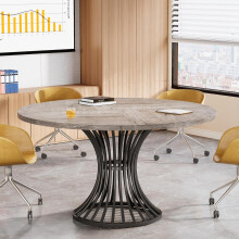 Tribesigns Round Conference Table for 4-6, 47-Inch Conference Room Table, Gray