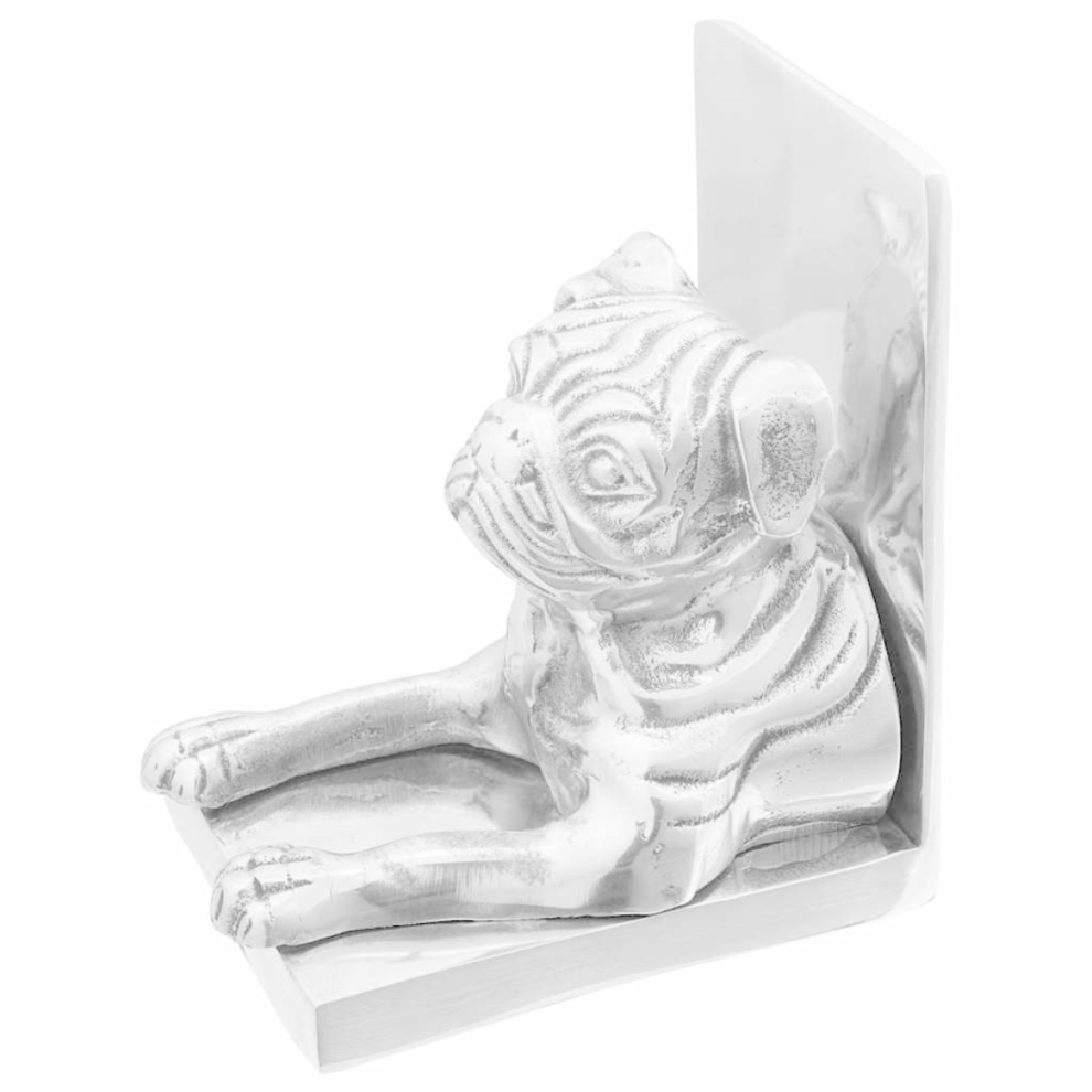 Vidaxl Bookends 2 Pcs Silver 12 X 15 X 18 Cm Aluminium