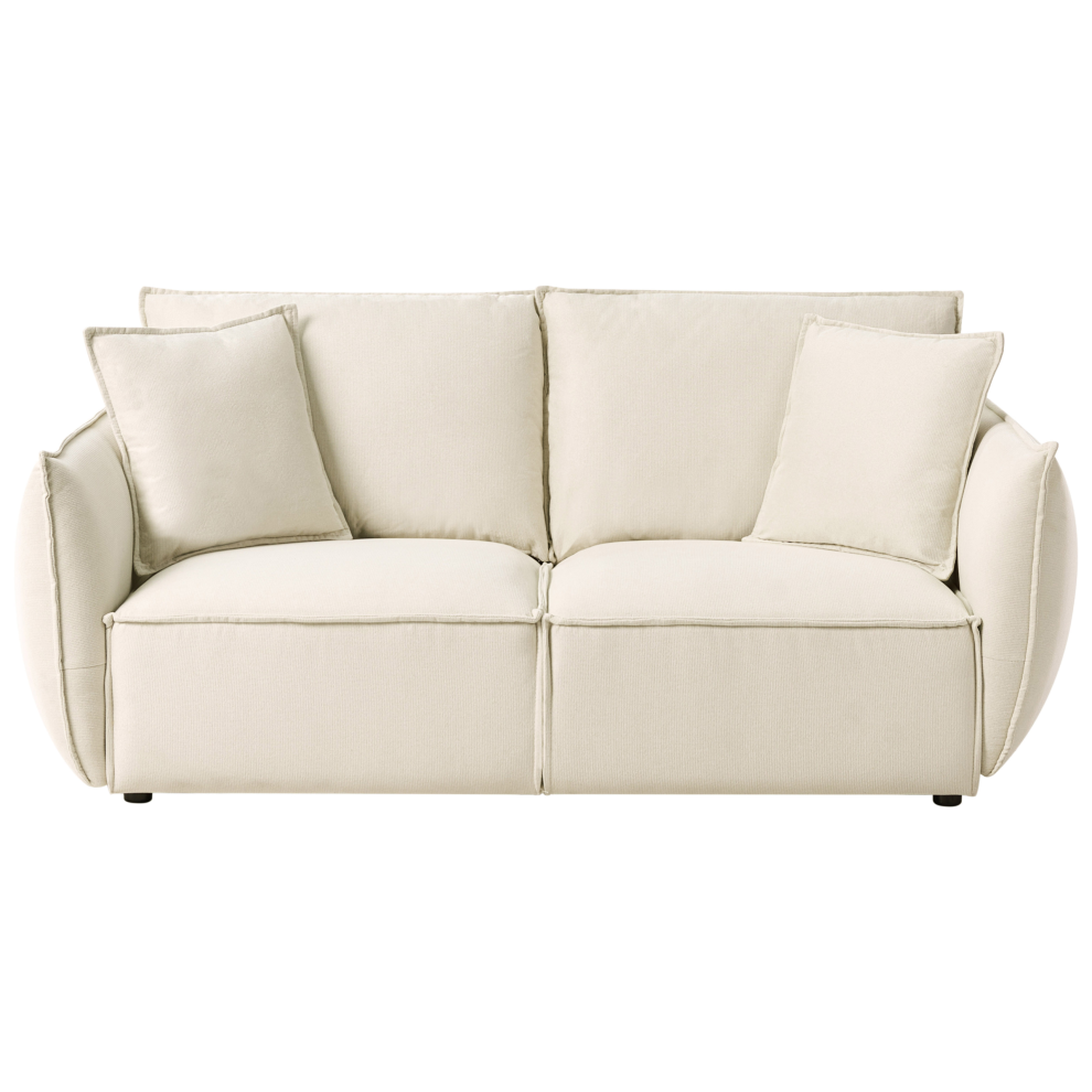 Beliani Sofa 3 Seater Kunes Fabric Light Beige Cream