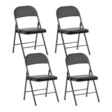 Set of 4 Folding Chairs SHASTA Metal Black